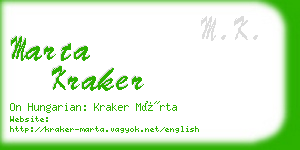 marta kraker business card